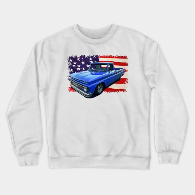 1965 Chevy C10 Pickup Truck Crewneck Sweatshirt by hotroddude